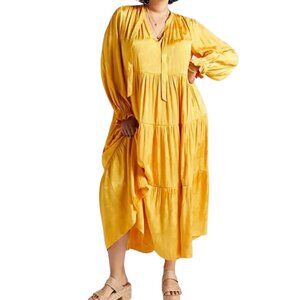 Anthropologie Yellow Maxi Dress